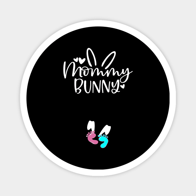 pregnant mommy bunny baby bunny mom to be Easter outfit Magnet by Everything Prints